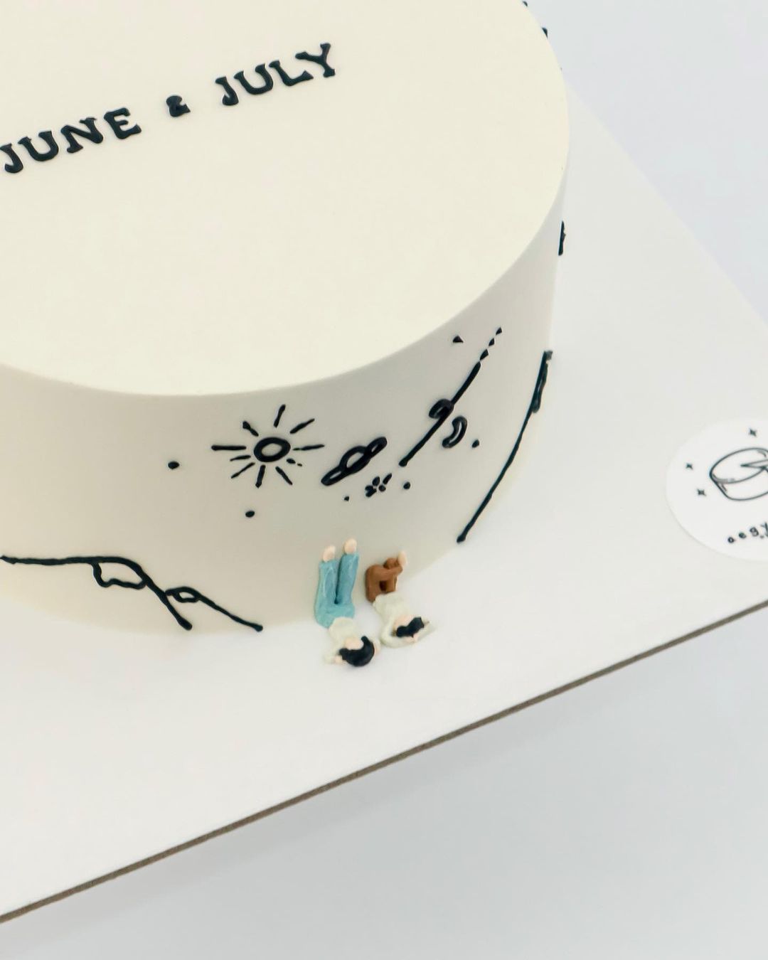 ~Miniature 👩🏻‍🤝‍👨🏼 on a Night Sky Aegyo Cake ~