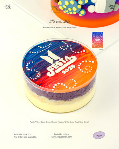 BTS FESTA Purple Velvet Cream Cheese Cloud Aegyo Cake