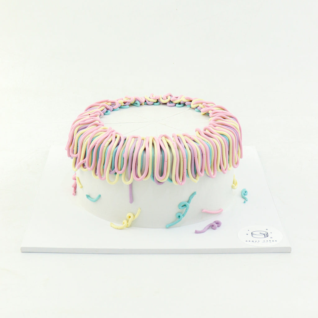 6" Daily Rainbow Velvet with Cream Cheese Frosting Aegyo Cake (Original)