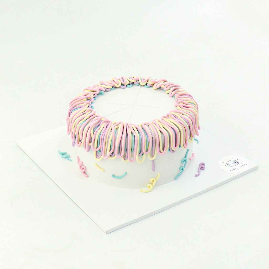 6" Daily Rainbow Velvet with Cream Cheese Frosting Aegyo Cake (Original)