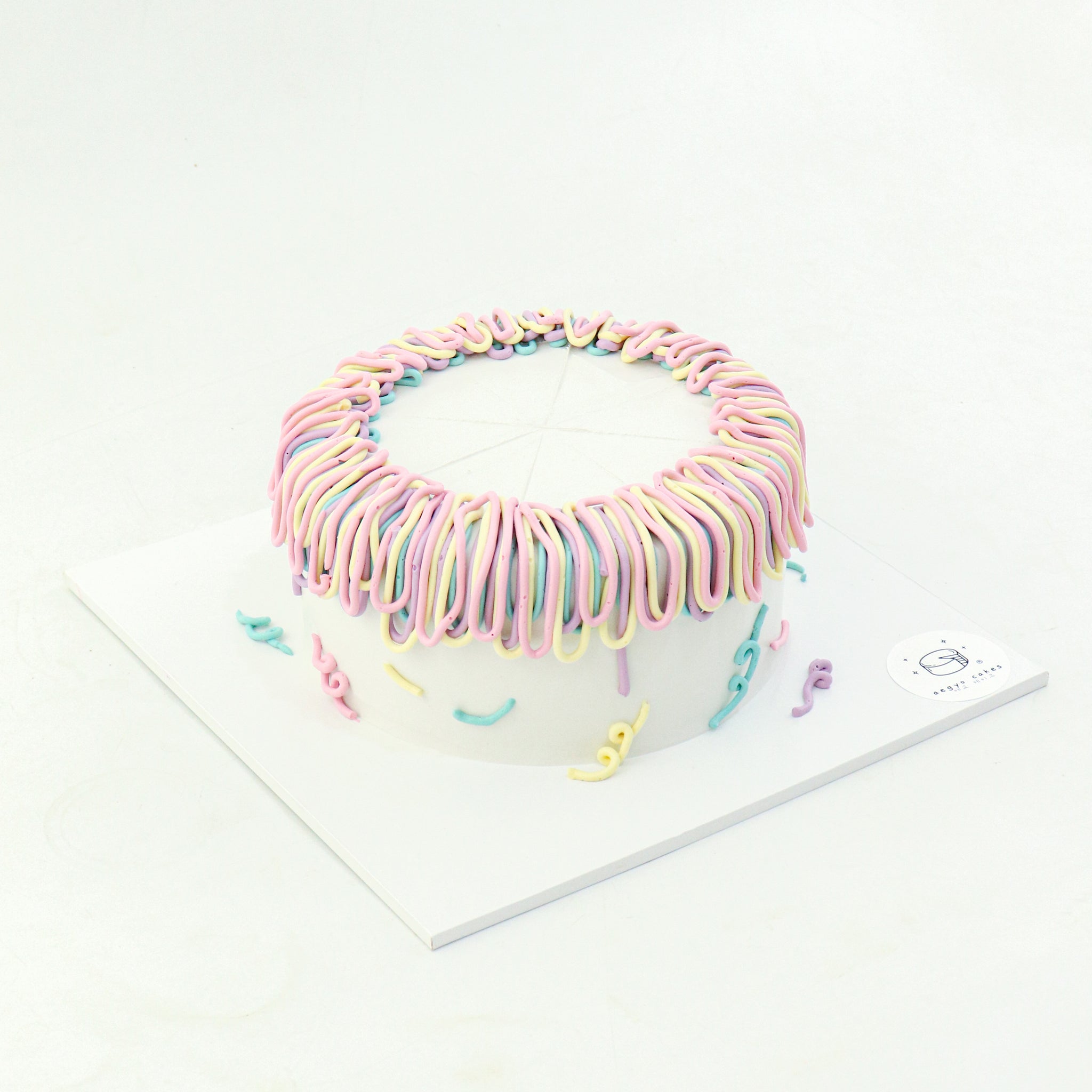 6" Daily Rainbow Velvet with Cream Cheese Frosting Aegyo Cake (Original)