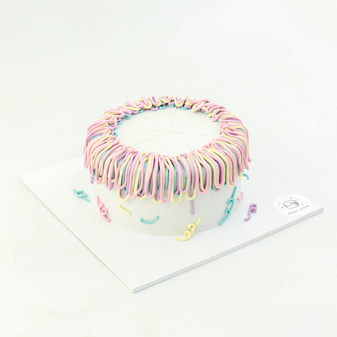 6" Daily Rainbow Velvet with Cream Cheese Frosting Aegyo Cake (Original)